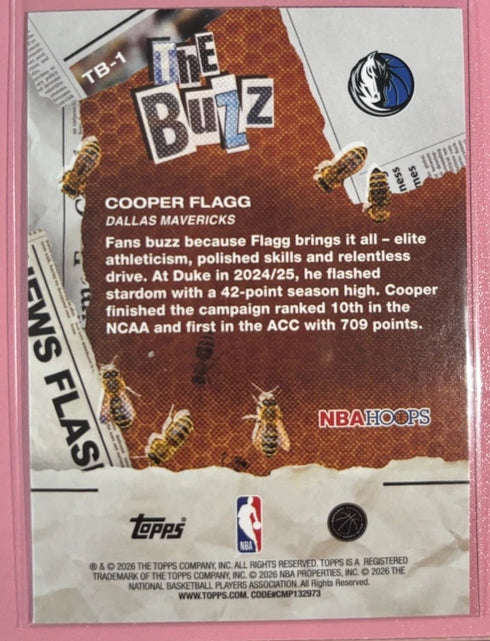 2025-26 Topps NBA Hoops #TB-1 Cooper Flagg The Buzz Green Parallel RC Mavericks