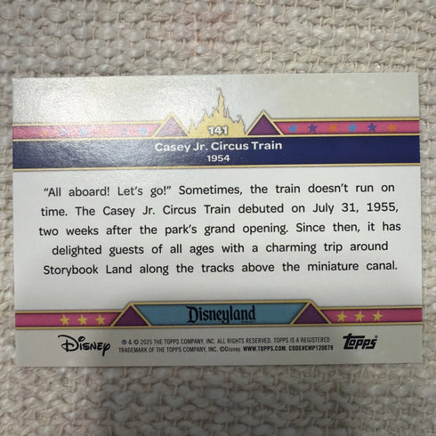 2025 Topps Disneyland 70th Anniversary Casey Jr. Circus Train Rainbow Foil #141