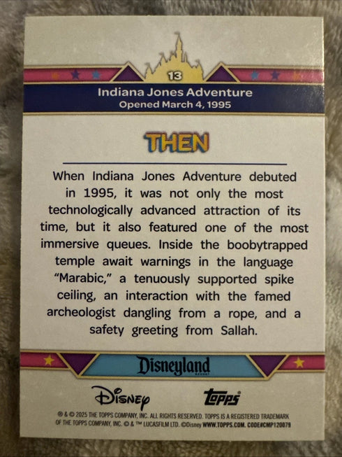 2025 Topps Disneyland 70th Indiana Jones Adventure Green Foil /199 NM