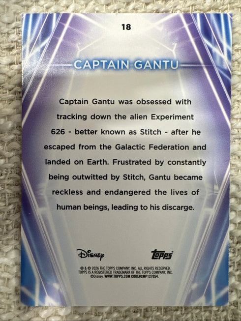 2026 Topps Disney Neon Captain Gantu Diamante Parallel #18 Lilo & Stitch