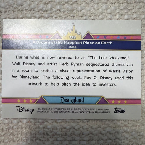 Topps Disneyland 70th “A Dream of the Happiest Place on Earth” Pink Glitter #118