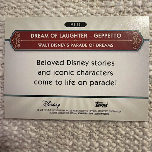 2025 Topps Disneyland 70th GEPPETTO Silver Screen to Main Street MS-13