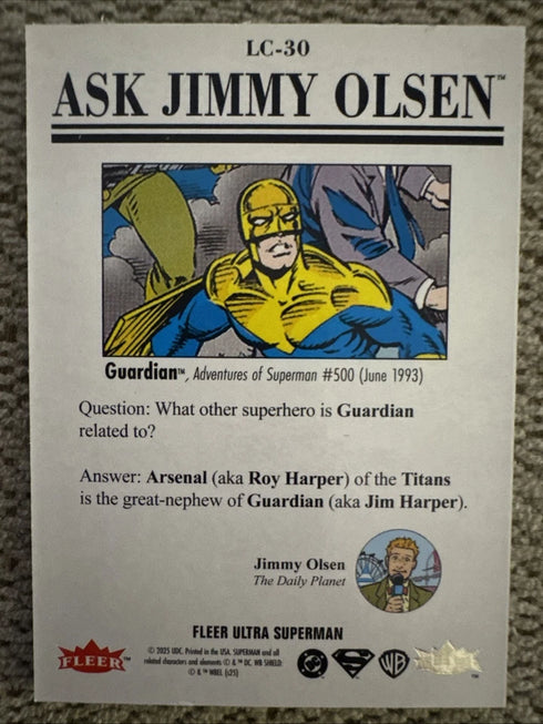 2026 fleer ultra superman LC-30 GUARDIAN ASK JIMMY OLSEN
