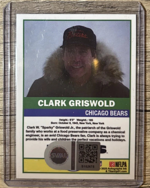 Football Chevy Chase Signed Chicago Bears Custom Card SWAU COA
