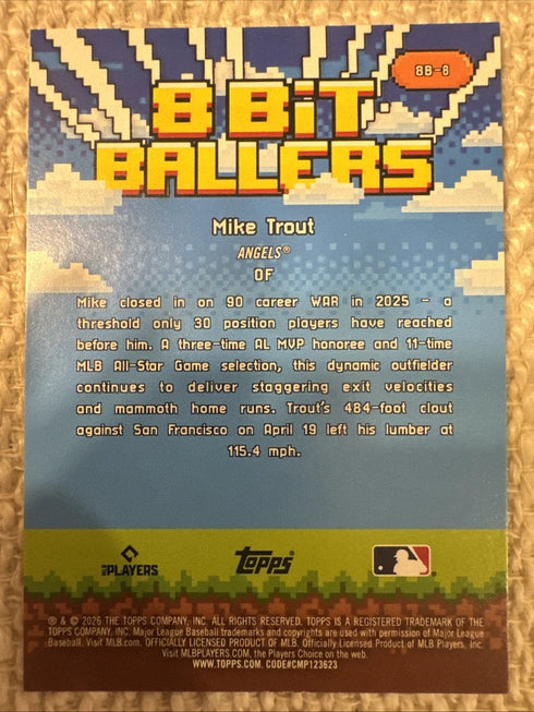 2026 Topps Celebration Mike Trout 8-Bit Ballers Insert #8B-8 Angels