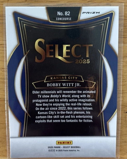 2025 Panini Select - Concourse Bobby Witt Jr. #82 Silver Prizm Royals