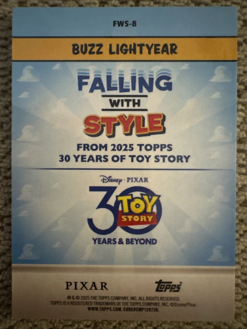2025 Topps 30 Years of Toy Story Falling With Style #FWS-8 Buzz lightyear