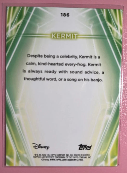 2026 Topps Disney Neon-Rainbow Foilboard-Kermit #186