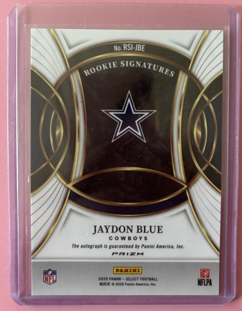 2025 Panini Select Rookie Signatures Prizm Jaydon Blue Autograph Dallas Cowboys