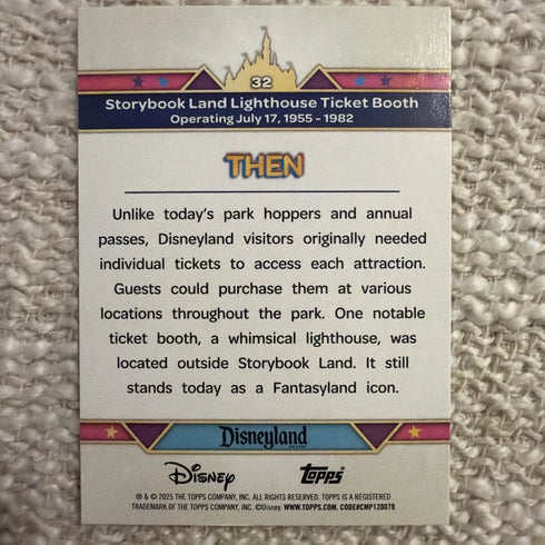 Topps Disneyland 70th Storybook Land Lighthouse Ticket Booth Rainbow Foil #32