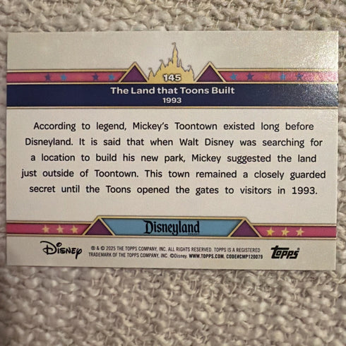 2025 Topps Disneyland 70th The Land That Toons Built Rainbow Foil #145