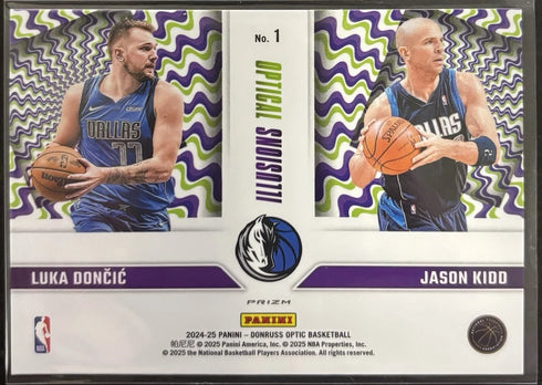 2024-25 Panini Donruss Optic - Optical Illusions Jason Kidd, Luka Dončić #1 Mavs