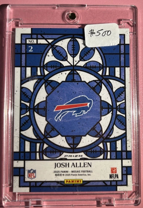 2025 Panini Mosaic Josh Allen Stained Glass Refractor Bills #2