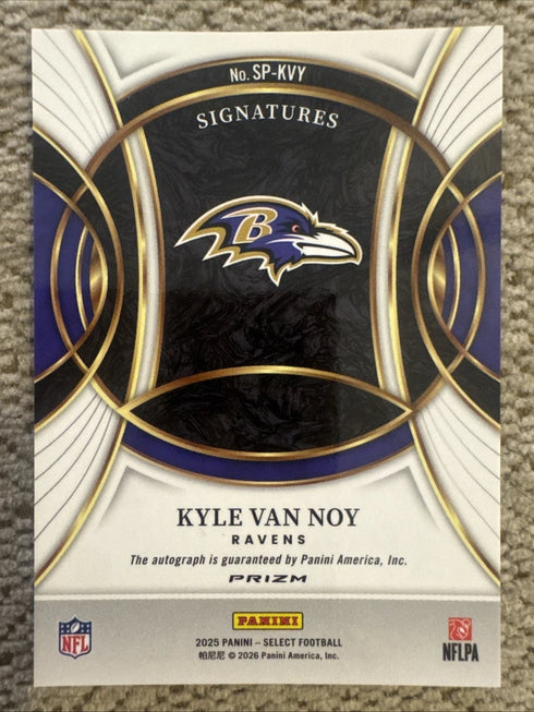 2025 Panini Select Kyle Van Noy Silver Auto Ravens