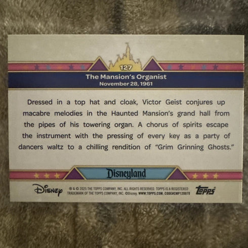 Mansion's Organist 2025 Topps Disneyland 70th Concept Art Silver #127