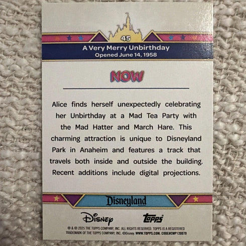 2025 Topps Disneyland 70 Anniversary Then & Now A Very Merry Unbirthday #45
