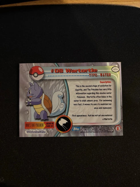 Wartortle #08 TOPPS Pokemon Card 2000 Nintendo Black Label