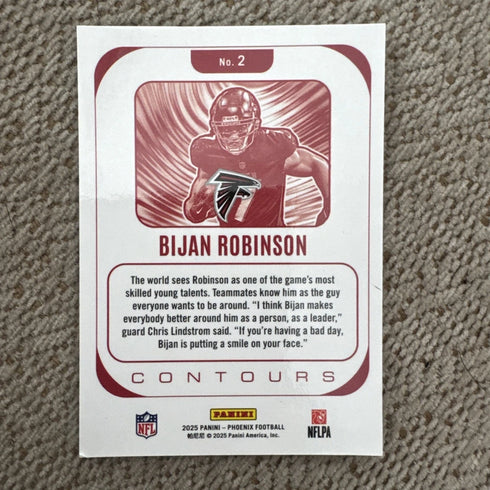 2025 Panini Phoenix Football Bijan Robinson Contours Silver Prizm #2