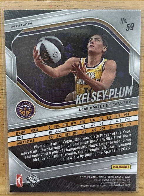 2025 Panini Prizm WNBA Kelsey Plum WNBA Logo Prizm #59 Los Angeles Sparks