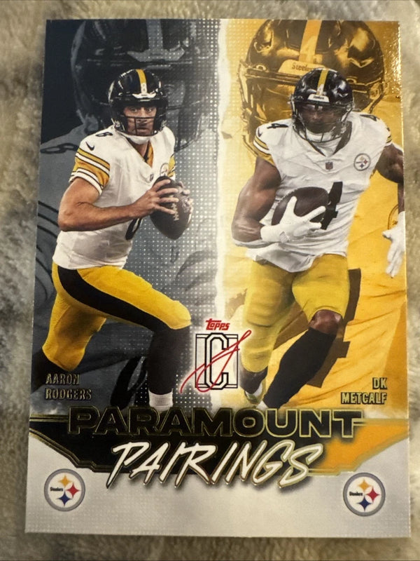Topps 2025 Signature Class Paramount Pairings PP-19 Rodgers/Metcalf Steelers