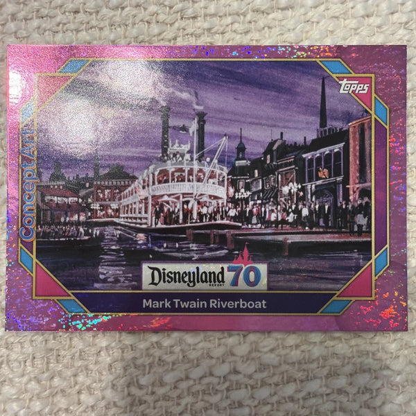 Topps Disneyland 70th Mark Twain Riverboat #133 Pink Shimmer