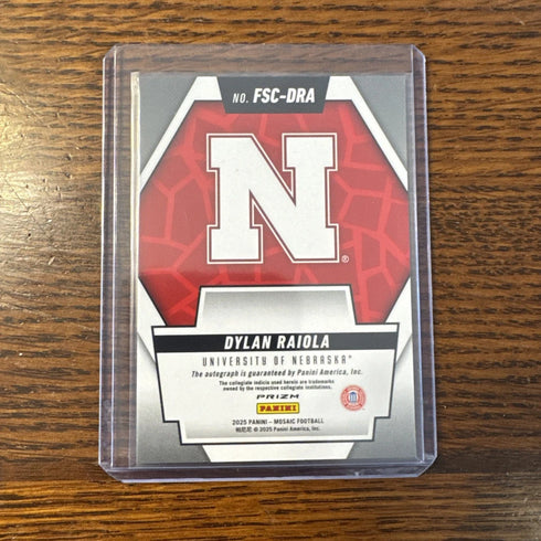 2025 Panini Mosaic Future Scripts NIL Auto Dylan Raiola #FSC-DRA Nebraska