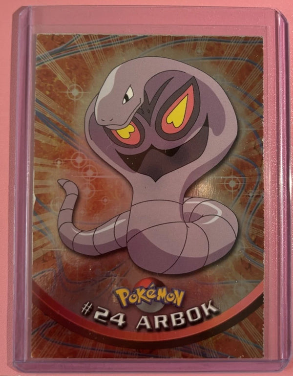 1999 Topps Pokemon TV #24 Arbok (F) Silver Foil Black Logo
