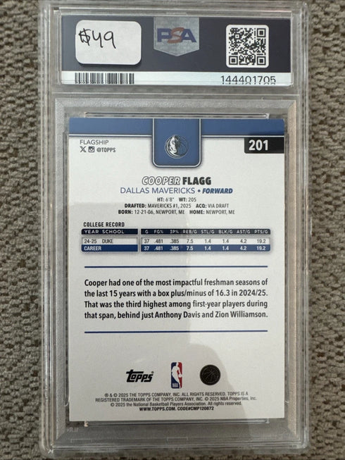 2025-26 Topps - Cooper Flagg #201 (RC) PSA 9