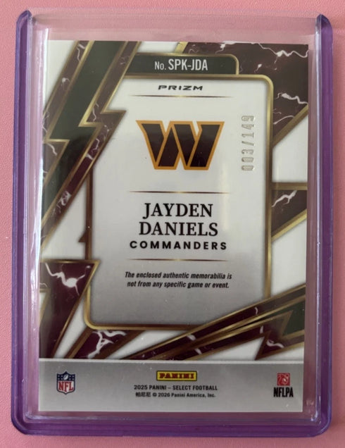 2025 Panini Select Sparks Prizm Jayden Daniels /149 #SPK-JDA Commanders