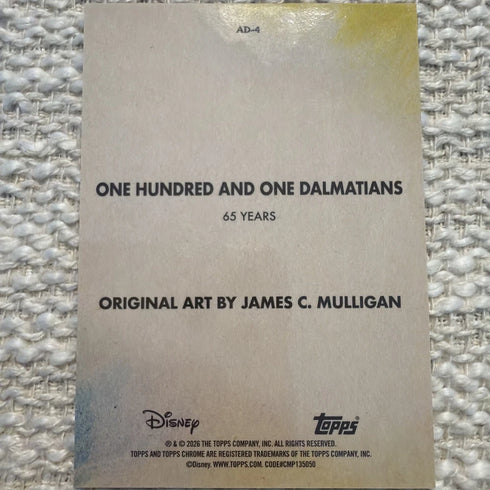 2026 Topps Chrome Art of Disney SSP AD-4 101 Dalmatians Original Art By James M