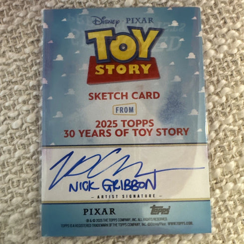 2025 Topps 30 Years Of Toy Story Woody Sketch Card 1/1 Artist Signature SSP