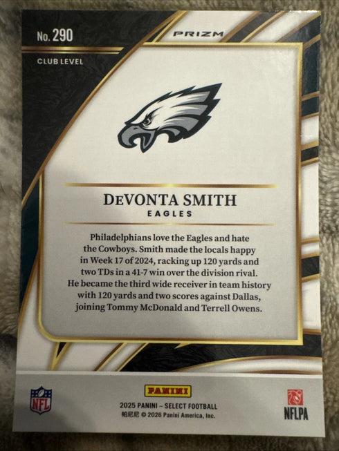 2025 Panini Select - Club Level DeVonta Smith #290 Copper Shock Prizm /899