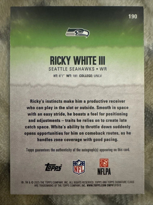 Topps 2025 Topps Signature Class Ricky White III Seahawks RC Auto /100