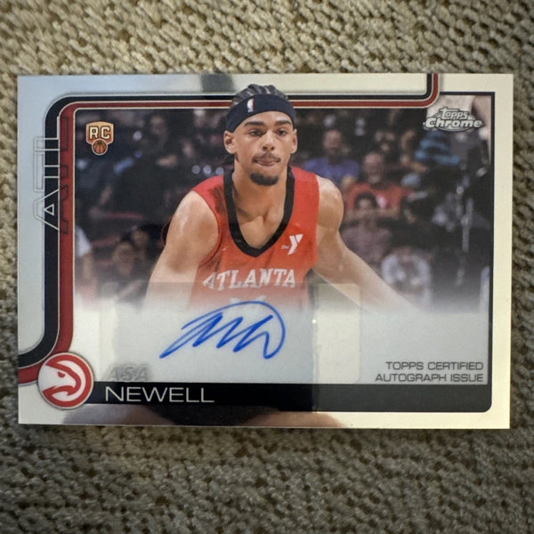 Asa Newell 2025-26 Topps Chrome Rookie Auto RC #TCAR-AN Hawks
