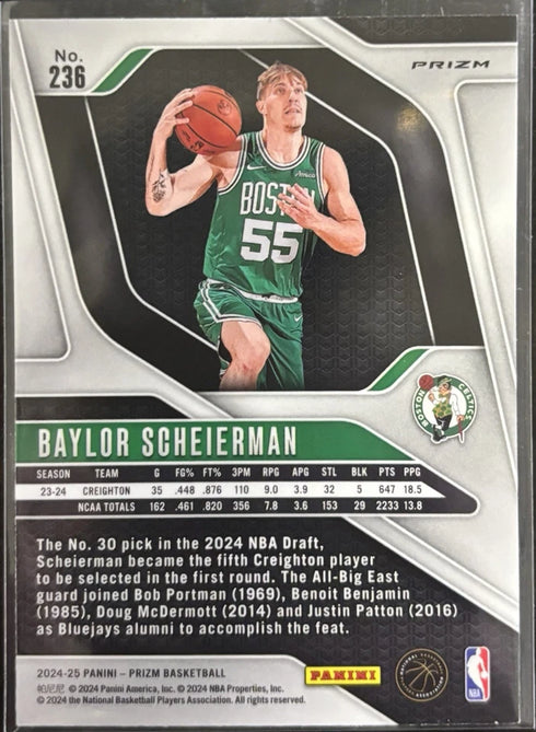 2024 Panini Prizm Baylor Scheierman Pink Ice Celtics