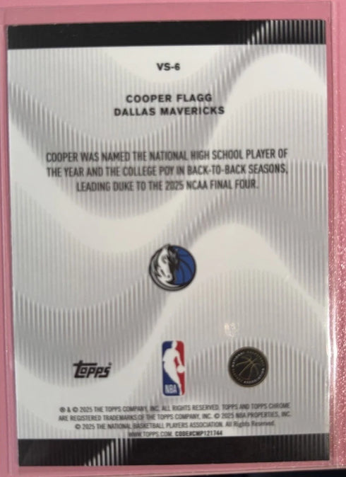 Cooper Flagg RC 2025 Topps Chrome VOICE Rookie Dallas Mavericks SSP