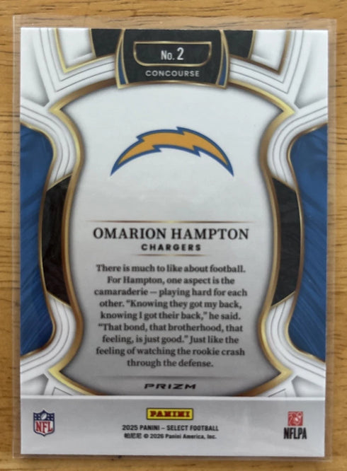 2025 Select Omarion Hampton Prizm Pink Shock (RC) #2