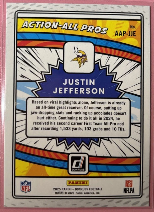 2025 Panini Donruss - Justin Jefferson Action-All Pros #AAP-JJE Vikings