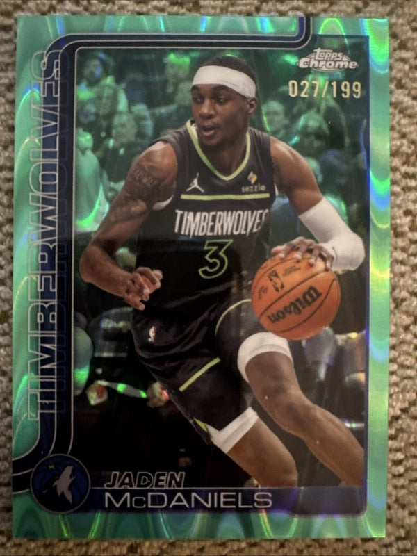2025-26 Topps Chrome - Jaden McDaniels #176 RayWave Refractor /199