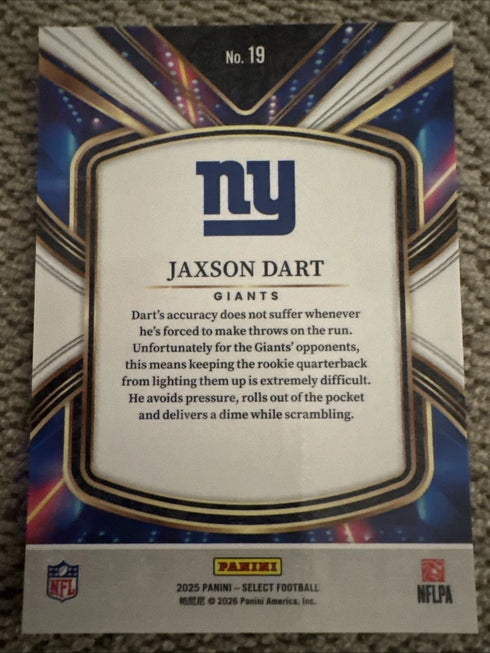 2025 Panini Select - Select Future Jaxson Dart #19 (RC)