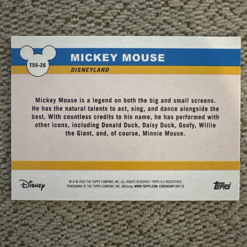 Topps Disneyland 70th Anniversary Mickey Mouse Trading Rainbow Foil Card