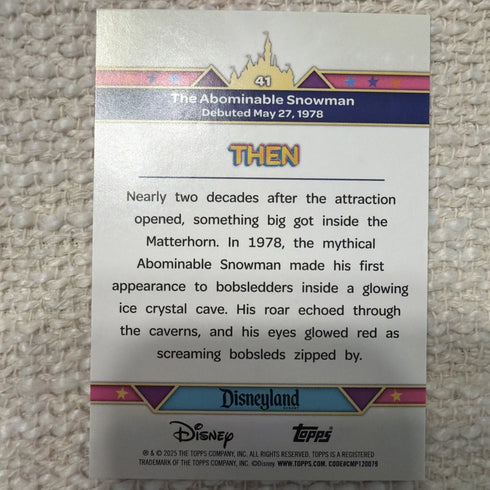 2026 Topps Disneyland 70th Anniversary The Abominable Snowman #42 Pink Holo Foil