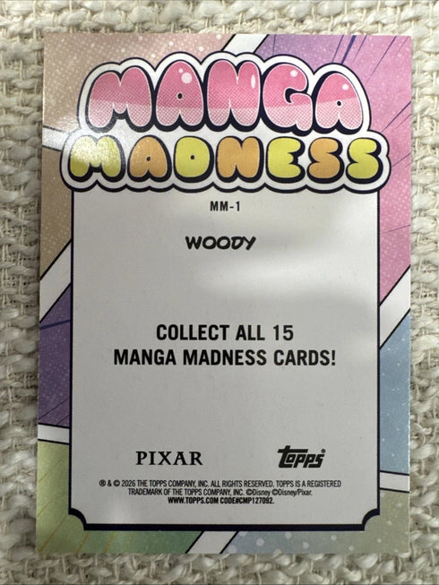 Woody 2026 Topps Disney Neon Manga Madness #MM-1