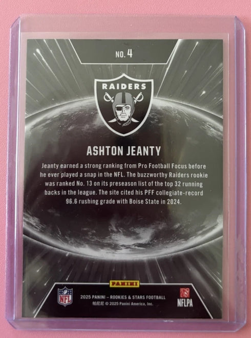 2025 Rookies & Stars, Ashton Jeanty (RC), Stellar Rookies Insert, No. 4