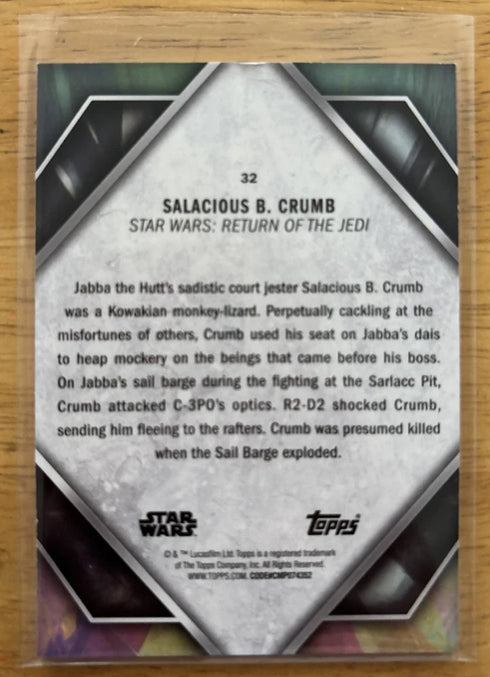 2024 Topps Star Wars Masterwork #32 Salacious B. Crumb Base-Return of the Jedi