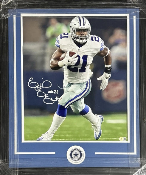 Dallas Cowboys Ezekiel Elliot Signed Framed 16x20 Photo Beckett