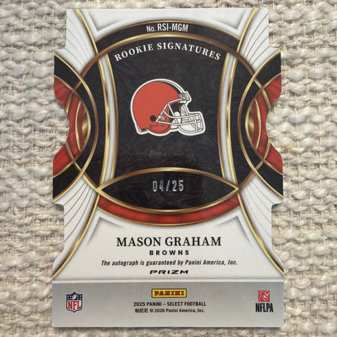 2025 Panini Select - Rookie Signatures Mason Graham #RSI-MGM Tie-Dye Prizm /25