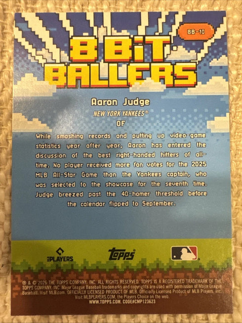Aaron Judge 2026 Topps Series 1 Celebration 8 Bit Ballers #8B-10