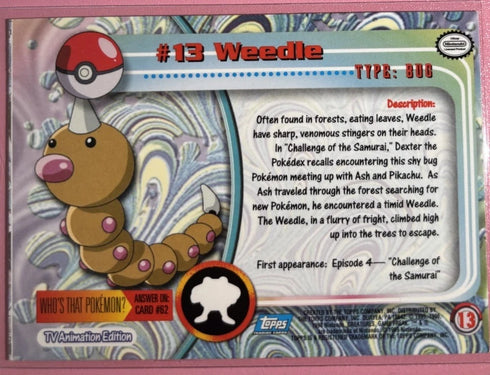 Weedle #13 Topps 1999 TV Animation Edition Non Holo Pokémon 1999 LP