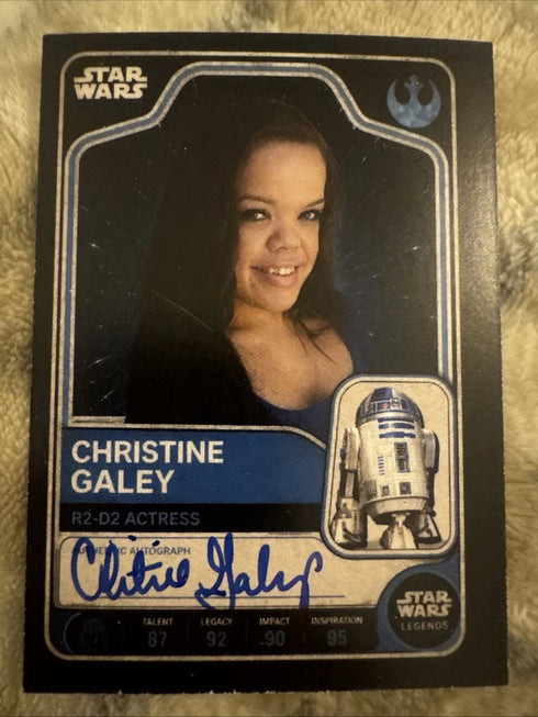 Christine Galey Star Wars R2-D2 Signed Card PrimeTime Authentication